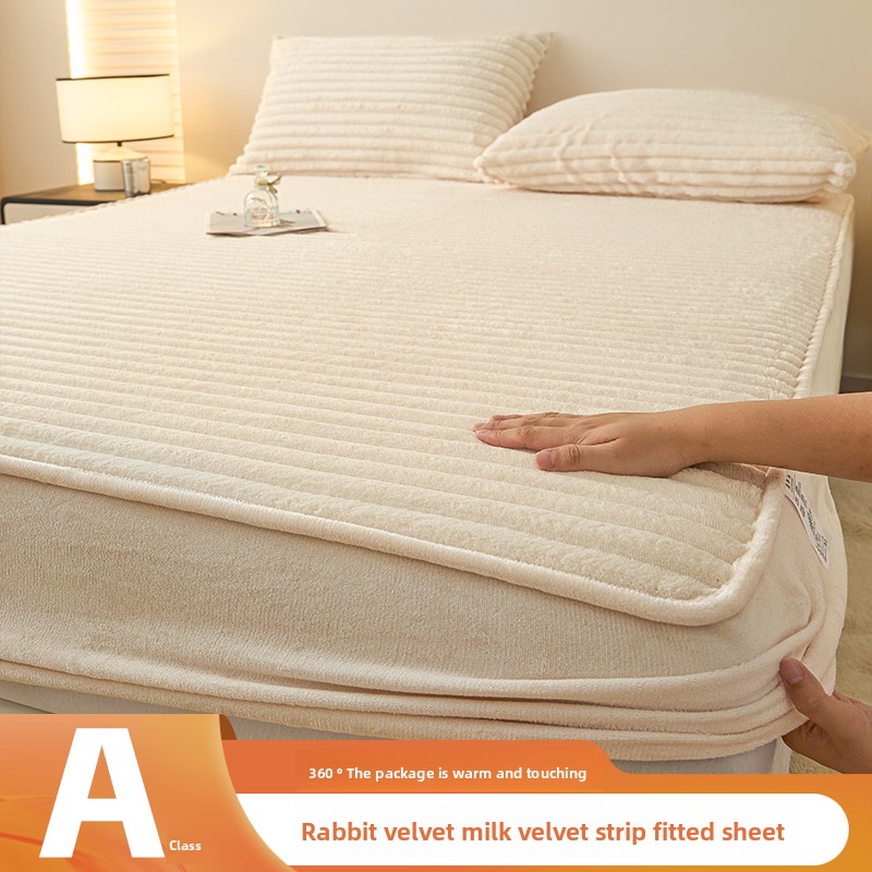 Fitted Bed Sheets Deep Pocket - Imitatie konijn pluche winter hoeslaken set