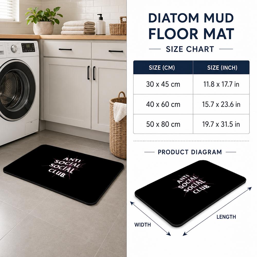 Fashion A ANTI SOCIAL SOCIAL C - Quick Dry Diatomite Bath Mat recensie en prijs