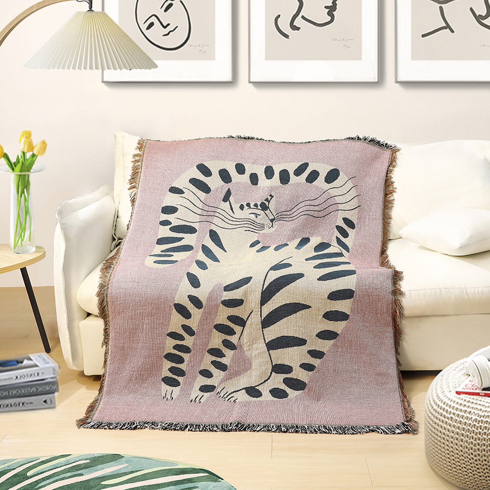 Boho abstracte kat jacquard de - Boho Throw Blanket Fringe recensie en prijs