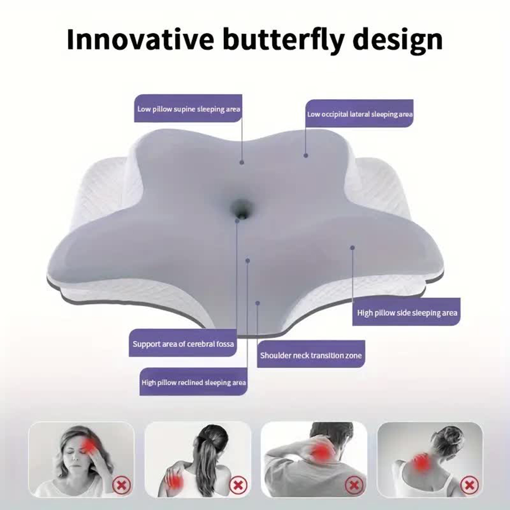 Traagschuimkussens Vlindervorm - Memory Foam Orthopedic Pillow Neck Pain recensie en prijs